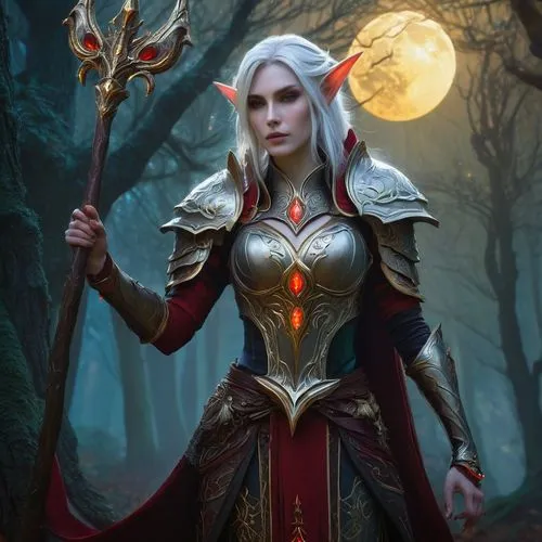 jaina,dark elf,elona,wodrow,velika,sorceror,shadrake,elspeth,elenore,uriri,vaivara,rivara,karavas,sorceress,kriemhild,taleyarkhan,female warrior,arenanet,prospera,wood elf,Illustration,Paper based,Paper Based 18