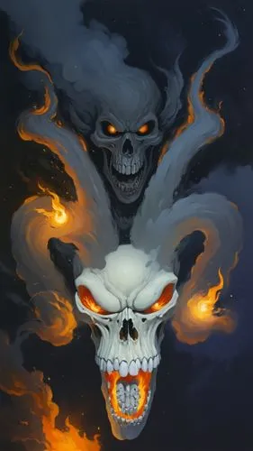 animal skull, black background, fire eyes, angry, open mouth, scream, bones, fire eyes , fire hair, smok clothe,the skull in the sky has fire around it,surtur,hellstrom,death's head,firewind,hellfire,