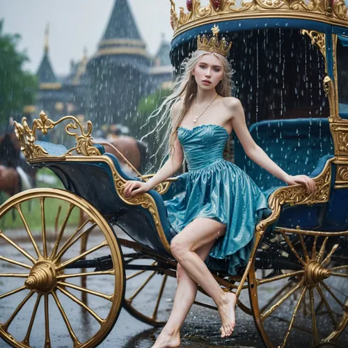 cinderella,elsa,lily-rose melody depp,girl in a historic way,carriage,blue pushcart,little girl in wind,girl with a wheel,carousel,wooden carriage,rickshaw,carriage ride,cinderella shoe,ballerina,litt