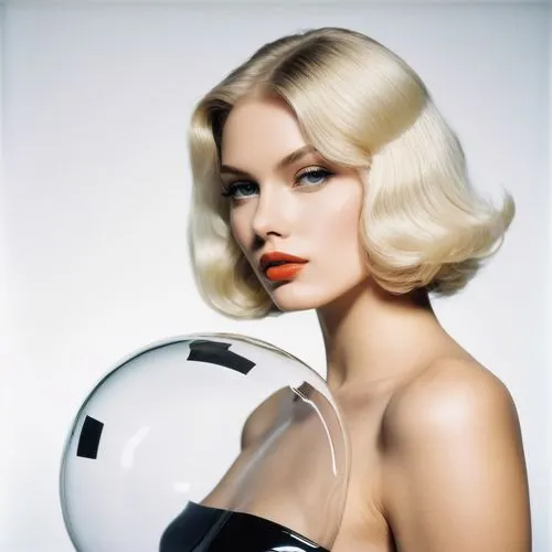 crystal ball-photography,vanderhorst,goldwell,gena rolands-hollywood,globes,blonde woman,tereshchuk,crystal ball,short blond hair,rankin,vinoodh,retro woman,blond girl,blumenfeld,barbarella,retro women,hairdryer,mirror ball,marloes,bouffant,Photography,Documentary Photography,Documentary Photography 15