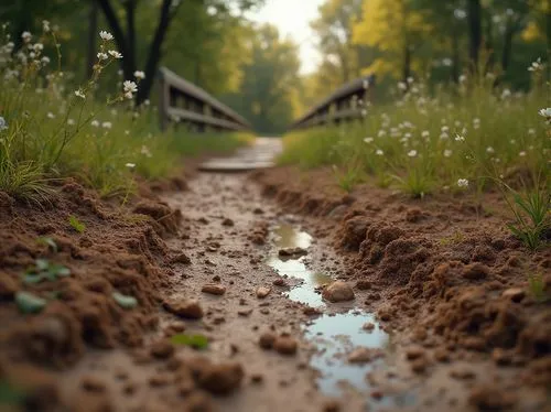 wooden path,wooden track,puddle,flooded pathway,pathway,hiking path,wooden bridge,path,the path,walkway,trail,forest path,the way of nature,paths,footpath,after the rain,depth of field,after rain,sidewalk,puddles,Photography,General,Realistic