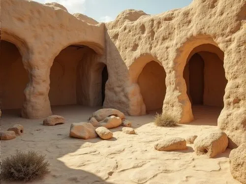 tatooine,nabatean,stone desert,libyan desert,tuff stone dwellings,stone oven,nabataean,desert desert landscape,superadobe,desert landscape,empty tomb,stereocenter,geonosis,nalut,timna park,ancient house,beru,sandstone,nabataeans,cave church,Photography,General,Realistic