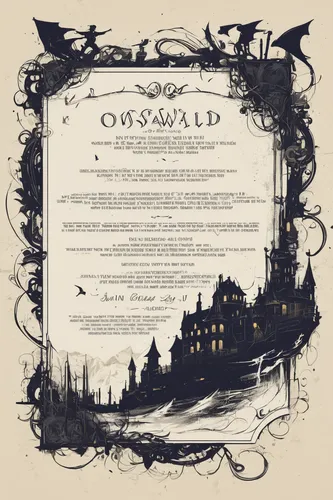 Create a mysterious invitation using Oswald font.,orphaned,orchard meadow,old world map,old world oriole,orchestral,skyland,orchard,cd cover,old-growth forest,orchards,castle of the corvin,of wood,oly