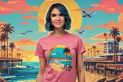 girl in t-shirt,beach background,print on t-shirt,cuba background,wpap,isolated t-shirt,cool remeras,fashion vector,tshirt,ocean background,girl-in-pop-art,t-shirt printing,girl with a dolphin,t shirt,shirt,t-shirt,candy island girl,retro background,tropical sea,colorful background,Unique,Pixel,Pixel 03