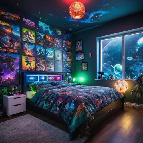 aquarium decor,kids room,boy's room picture,great room,sleeping room,children's bedroom,the little girl's room,aquarium lighting,baby room,room,one room,modern room,under sea,ocean paradise,glow in the dark paint,3d fantasy,bedroom,dream world,the room,space,Illustration,Realistic Fantasy,Realistic Fantasy 15