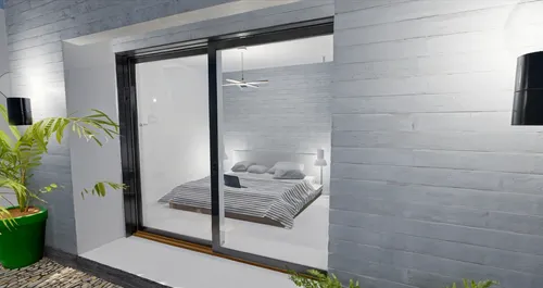 sliding door,window with shutters,inverted cottage,garden design sydney,bedroom window,window frames,stucco frame,guest room,room divider,roller shutter,smart home,modern room,exterior mirror,canopy bed,modern decor,window blind,3d rendering,plantation shutters,landscape design sydney,window treatment