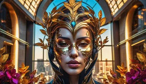 masquerade,repulsa,fantasy portrait,fractalius,venetian mask,khora,gold mask,velika,golden mask,lonka,sorceror,shadrake,tenno,rivara,refleja,giorno,mascarade,amidala,fantasia,golden crown,Photography,Artistic Photography,Artistic Photography 08