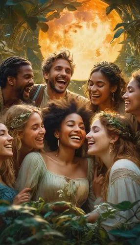 polynesians,fellowship,fantasy picture,portrayers,celtic woman,dolezal,orishas,diverse family,tuatha,oenomaus,apollo and the muses,frary,muharem,world digital painting,valinor,diversity,companias,rhinemaidens,ohana,reunidos,Conceptual Art,Fantasy,Fantasy 05