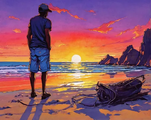 sunset,sun,rising sun,coast sunset,sunset beach,man at the sea,would a background,sunrise,sunrise beach,sol,the horizon,the sun has set,2d,silhouette art,setting sun,man silhouette,aloha,sunsets,evangelion,sunset glow,Conceptual Art,Fantasy,Fantasy 08