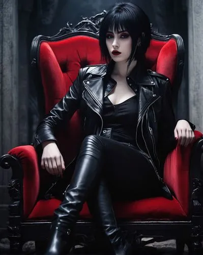 leathered,pleather,leatherette,black leather,leather seat,goth woman,gothika,gothic woman,gothic portrait,throne,morgana,leather,dark gothic mood,elvira,black queen,leathery,black widow,gothic style,syleena,sitting on a chair,Photography,Artistic Photography,Artistic Photography 12