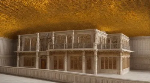 celsus library,model house,royal tombs,umayyad palace,egyptian temple,ancient greek temple,theatre stage,marble palace,theater stage,3d rendering,greek temple,versailles,national cuban theatre,qasr al