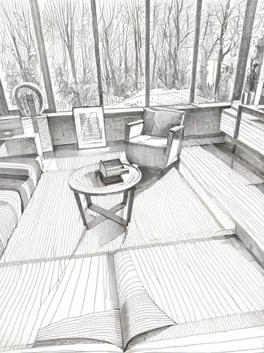 decking,wood deck,pencil drawings,wooden decking,deckchair,deckchairs,patio furniture,garden furniture,graphite,deck,pen drawing,study,deck chair,outdoor furniture,charcoal pencil,charcoal drawing,book illustration,chaise lounge,porch swing,roof terrace