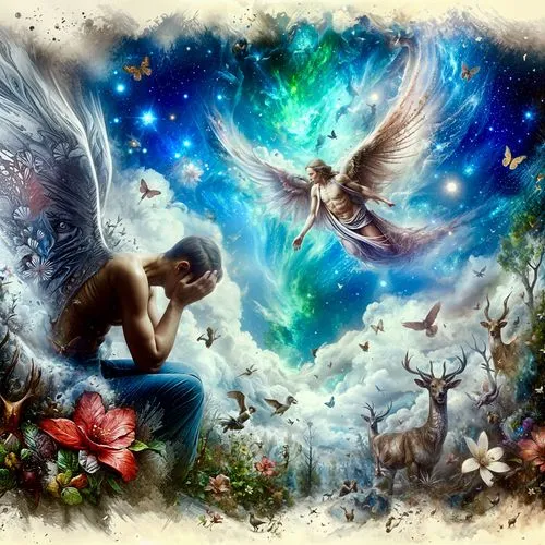 fantasy art,fantasy picture,doves of peace,faerie,fairy galaxy,archangels