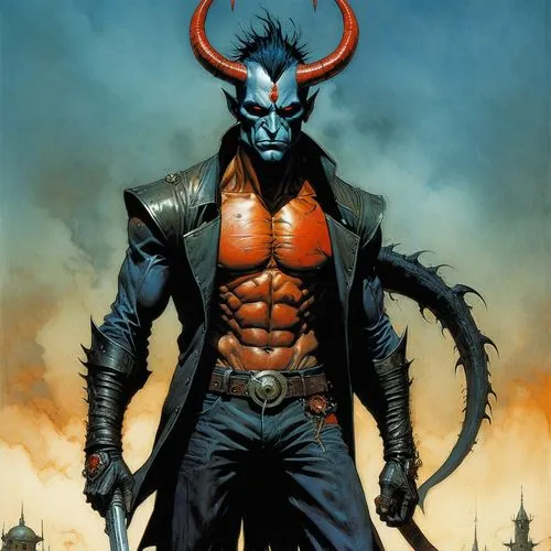 hellboy,shadowpact,malekith,guyver,hellstrom,tandava,kadath,astaroth,surtur,samael,blackthorne,hellblazer,daken,barlowe,raziel,kubert,bisley,demona,blue demon,lobo,Illustration,Realistic Fantasy,Realistic Fantasy 06