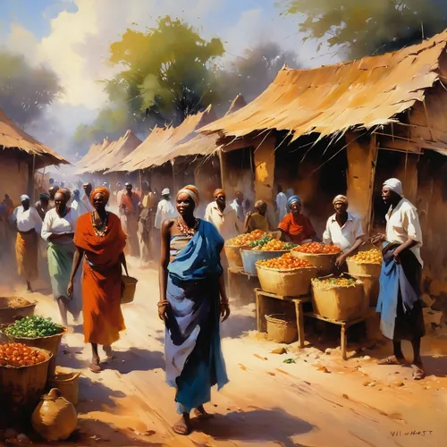 vegetable market,khokhloma painting,the market,benin,oil painting on canvas,people of uganda,fruit market,large market,spice market,vendors,market,oil painting,indian art,souk,village scene,cameroon,african drums,rwanda,church painting,african art,Conceptual Art,Oil color,Oil Color 03