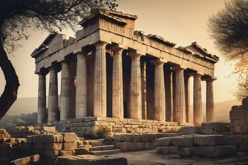 greek temple,erechtheion,temple of diana,roman temple,temple of hercules,acropolis,parthenon,the parthenon,erechtheus,laodicea,hellas,temple of poseidon,caesonia,messene,artemis temple,ephesus,tiryns,delphi,the ancient world,pergamum,Art,Artistic Painting,Artistic Painting 46