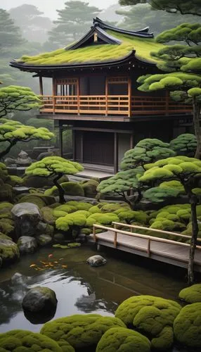 japon,japan landscape,japan garden,beautiful japan,japanese garden,teahouse,moss landscape,japanese zen garden,teahouses,green landscape,ryokan,the japanese tree,kyoto,japanese garden ornament,ryokans,green trees with water,zen garden,japans,asian architecture,heian,Conceptual Art,Daily,Daily 29