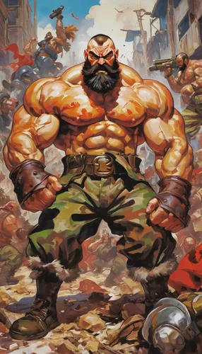 leopard's bane,strongman,barbarian,grog,bane,marvel comics,fury,cleanup,big hero,popeye,muscle man,angry man,brute,fighter destruction,warlord,nikuman,war,hercules winner,fist,hercules,Conceptual Art,Oil color,Oil Color 18