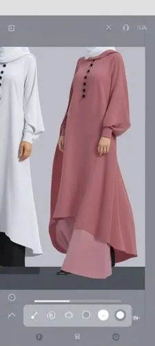 For Muslim hijab digital drawing with 3d with blain design with winter design ,two different colored abal designs, one of which is for women,3d model,3d modeling,3d figure,abayas,sausages in a dressin