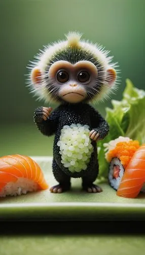 sushi art,baby playing with food,sushi roll images,sushi,sushi roll,sushi japan,salmon roll,sushi rolls,finger food,sushi plate,small animal food,food presentation,animals play dress-up,sushi set,salad garnish,spring roll,sashimi,kaiseki,kawaii vegetables,japanese cuisine,Illustration,Abstract Fantasy,Abstract Fantasy 06