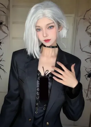 
,a man is dressed in a black costume and a necklace,cruella de ville,cruella,gothicus,vladislaus,goth woman,vampire woman