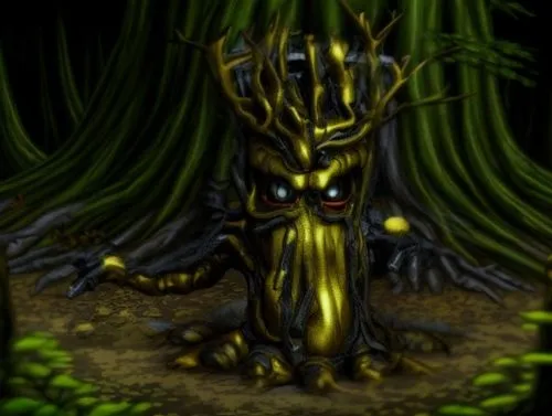 Vast thicket of trees in a Grimdark forest, lost woods, Mazuo no mori, dark fantasy,dryad,forest king lion,forest dragon,tree die,creepy tree,druid grove,forest man,rooted,sunroot,forest dark,stump,fo