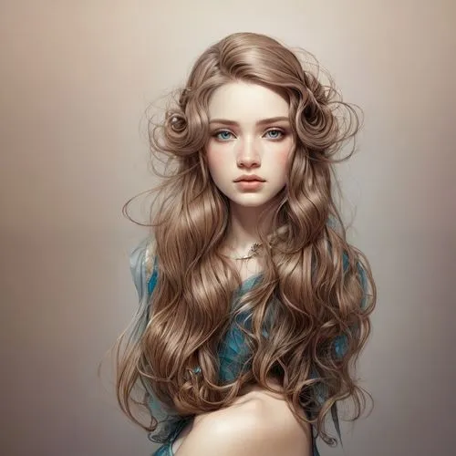 girl portrait,oriental longhair,fantasy portrait,rapunzel,hairstyle,girl drawing,mystical portrait of a girl,young girl,layered hair,fluttering hair,smooth hair,digital painting,girl in a long,hair ri