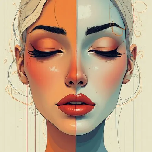 digital illustration,guillemin,digital art,opposites,blending,duality