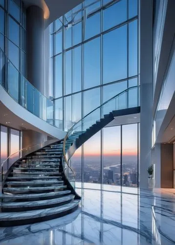 the observation deck,glass wall,glass facade,penthouses,skywalks,observation deck,outside staircase,glass facades,winners stairs,skybridge,staircase,stairways,escaleras,glass building,staircases,stairs to heaven,skywalk,structural glass,stairway,winding staircase,Illustration,Abstract Fantasy,Abstract Fantasy 13