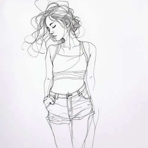 fashion sketch,aradia,girl drawing,annabeth,summer line art,sketching,Illustration,Paper based,Paper Based 19