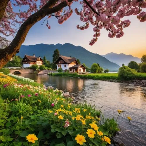 austria,beautiful landscape,southeast switzerland,thun lake,beautiful japan,interlaken,spring nature,thun,eastern switzerland,river landscape,nature wallpaper,switzerland chf,switzerland,nature landscape,japan landscape,splendor of flowers,slovenia,landscape background,schweiz,oberammergau,Photography,General,Realistic