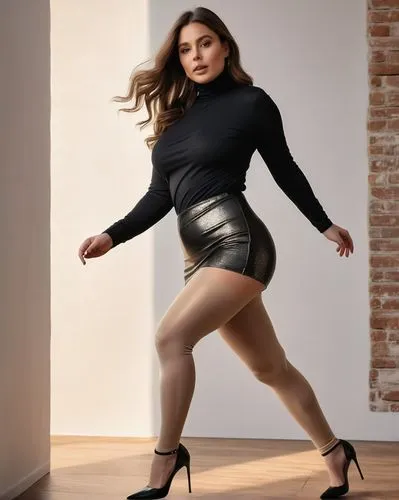 plus-size model,puma,black skirt,skort,see-through clothing,plus-size,skirt,femme fatale,female model,in pantyhose,twirling,sexy woman,pencil skirt,beautiful legs,latina,fabulous,looking through legs,athletic dance move,leg,dancing,Photography,General,Natural