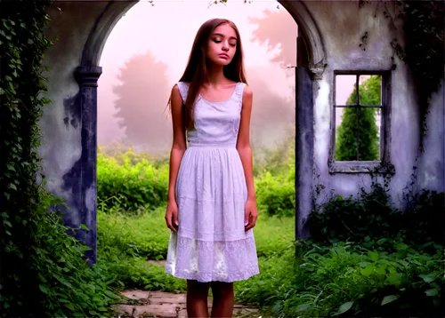 girl in a long dress,suspiria,girl in the garden,the girl in nightie,girl in white dress,orona,girl in a long,saawariya,secret garden of venus,juliet,eurydice,jessamine,mirror in the meadow,llorona,gretel,wilkenfeld,katherina,enchanted,mystical portrait of a girl,serafina,Photography,Artistic Photography,Artistic Photography 06