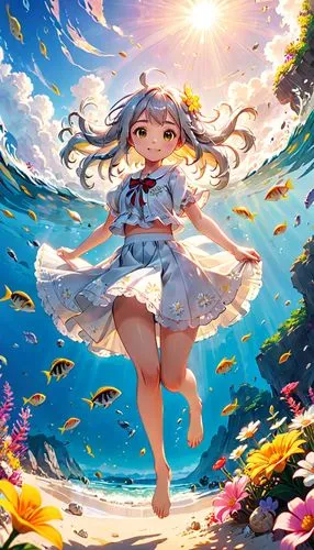 underwater background,oceanica,ocean,ocean background,mermaid background,underwater,Anime,Anime,Traditional