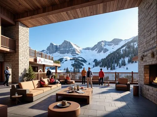 ski resort,ski facility,avoriaz,alpine style,ski station,chalet,alpine restaurant,house in the mountains,alpine village,verbier,house in mountains,3d rendering,courchevel,renderings,outdoor dining,snohetta,gstaad,ski area,cervinia,the cabin in the mountains