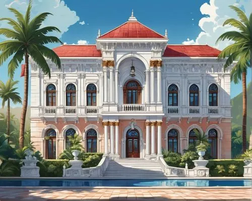 palladianism,istana,mansion,zanzibar,palaces,mansions,ritzau,haiti,water palace,luxury property,peranakan,villa,tanoa,paradores,marble palace,delgada,palace,bahai,city palace,oranjestad,Illustration,Japanese style,Japanese Style 07