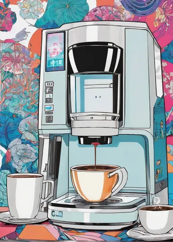 coffeemaker,coffee machine,coffee tea illustration,coffee maker,espresso machine,pop art background,coffee background,home appliances,coffee pot,espresso,moka pot,french press,modern pop art,major appliance,drip coffee maker,coffeemania,coffee icons,coffee tea drawing,retro diner,cool pop art,Illustration,Japanese style,Japanese Style 04