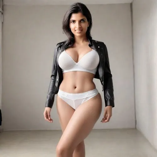 a woman with an open  and panties posing in a white bikini,kamini kusum,devaki,vij,ekta,shivdasani,nirvikalpa,Photography,Realistic