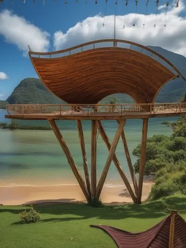 stilt house,teak bridge,beach tent,treehouses,island suspended,cube stilt houses,Photography,General,Realistic