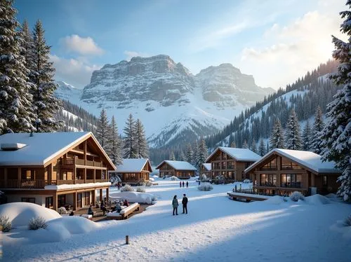 alpine village,winter village,mountain huts,mountain village,alpine region,snow landscape,avoriaz,mountain settlement,winter landscape,snowy landscape,oberland,christmas landscape,mountain hut,anterselva,ortler winter,suiza,ski resort,gstaad,wengen,swiss alps