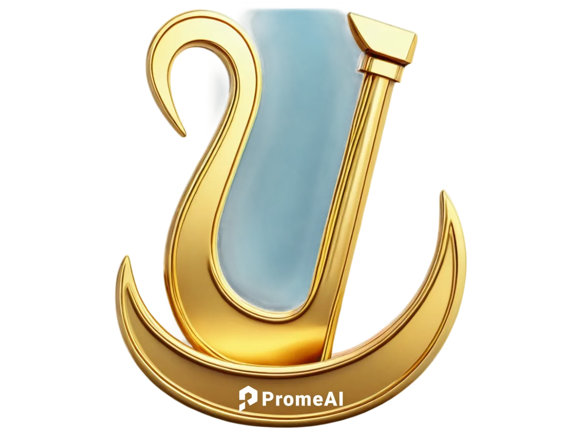 Dredger icon, masculine symbol, gold-plated metal, intricate details, bold font, 3D effect, shining surface, close-up shot, low-angle view, dramatic lighting, cinematic composition.,tiktok icon,jor,j,