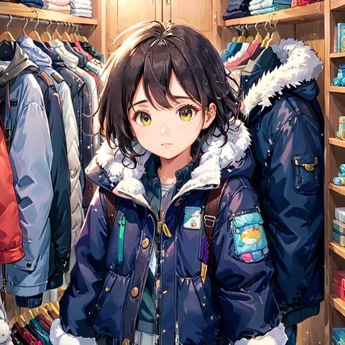 parka,winter clothes,winter clothing,kumiko,snowsuit,anime japanese clothing,Anime,Anime,Traditional