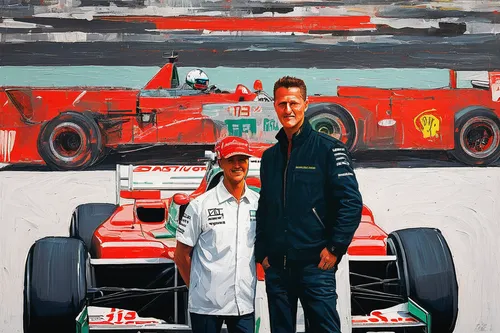 michael schumacher,formula one,f1,formula 1,formula1,senna,formula one car,ayrton senna,formula libre,f1 car,father-son,charles leclerc,mercedes museum,lotus 19,max verstappen,grand prix,father and son,verstappen,leclerc,motor sport,Art,Artistic Painting,Artistic Painting 51