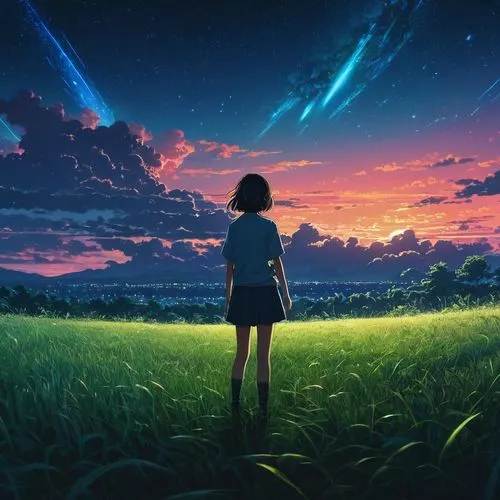 ghibli,starry sky,falling stars,meteor,falling star,star sky,starbright,comets,cosmos wind,earth rise,studio ghibli,tobacco the last starry sky,night sky,perseid,perseids,starlight,the night sky,cosmos,nightsky,meteor shower,Photography,General,Fantasy