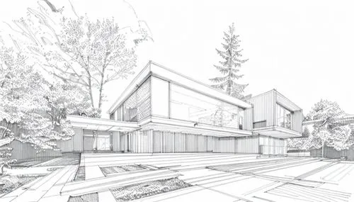 house drawing,3d rendering,mid century house,dunes house,archidaily,timber house,residential house,core renovation,modern house,gray-scale,render,garden elevation,ruhl house,kirrarchitecture,house sha