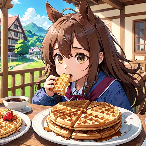 spring pancake,waffle,waffle hearts,waffles,pancake,dorayaki,kawaii food,maple syrup,egg waffles,azuki bean,delicious food,pancakes,small pancakes,honmei choco,breakfast outside,plate of pancakes,american pancakes,egg pancake,hotcakes,crepe,Anime,Anime,Traditional