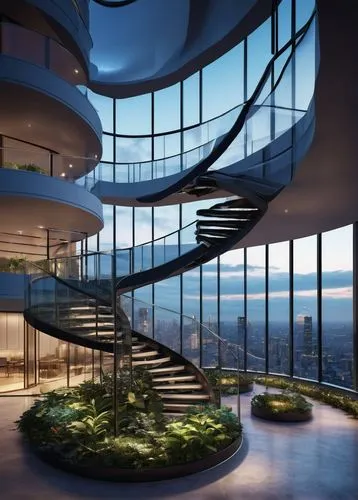 spiral staircase,futuristic architecture,winding staircase,penthouses,circular staircase,spiral stairs,sky apartment,staircases,modern architecture,skywalks,blavatnik,staircase,futuristic art museum,winding steps,the observation deck,sky space concept,outside staircase,glass wall,residential tower,helix,Art,Classical Oil Painting,Classical Oil Painting 43