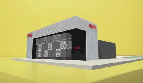 model house,3d model,3d rendering,computer store,cinema 4d,shidokan,crown render,printing house,3d render,japanese restaurant,fire station,store front,construction set,storefront,japanese architecture