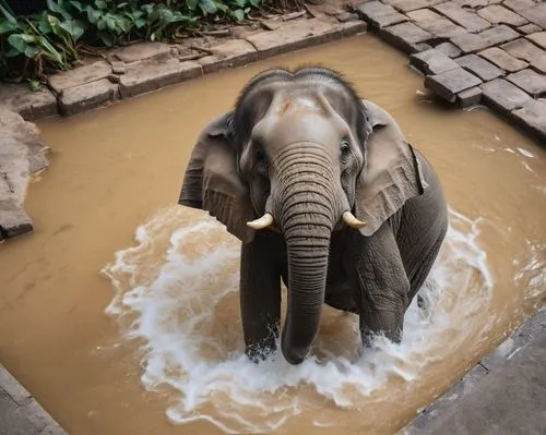 water elephant,asian elephant,african elephant,triomphant,elefant,watering hole,Photography,General,Natural