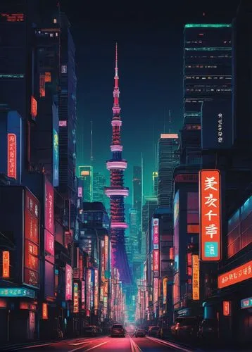 tokyo city,tokyo,shinjuku,taipei,shanghai,hong kong,cyberpunk,colorful city,cityscape,tokyo ¡¡,osaka,taipei 101,hk,taipei city,kowloon,city at night,hong,fantasy city,city lights,japan,Illustration,Abstract Fantasy,Abstract Fantasy 17